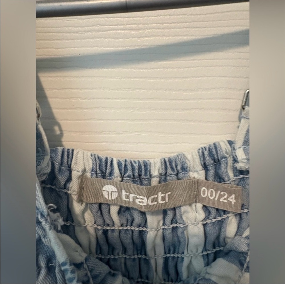 Tractr Blue and White Striped Jumpsuit - Picture 2 of 6